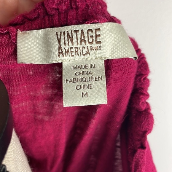 Vintage America Blues Blouse SZ M Floral Flare Sleeves Flowy and Comfortable - Picture 12 of 13